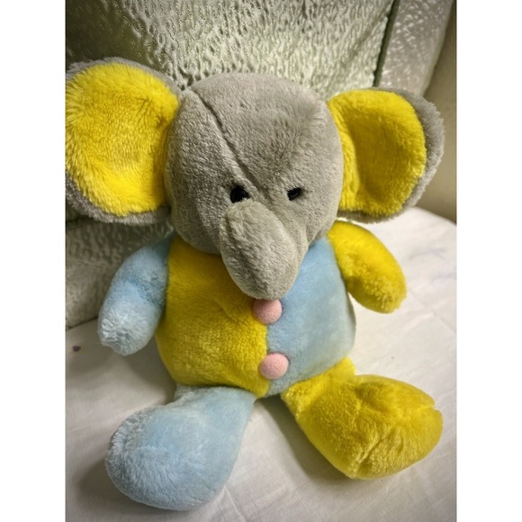 Dakin Other - Vintage Dakin Cubbies Elephant Clown Jester Blue Plush 1985 Stuffed Toy 12"